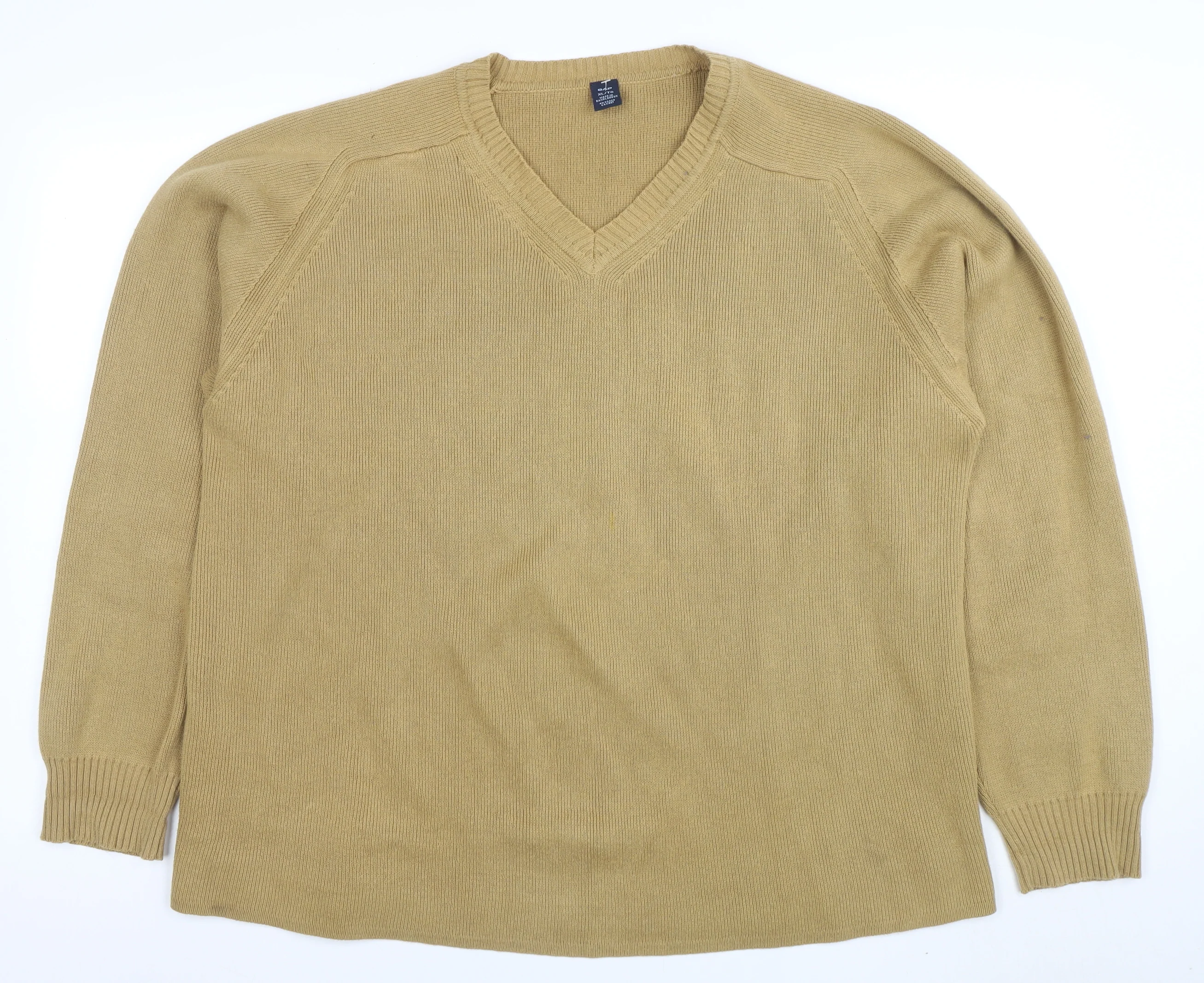 GAP Mens Beige XL Cotton V-Neck Knit Jumper