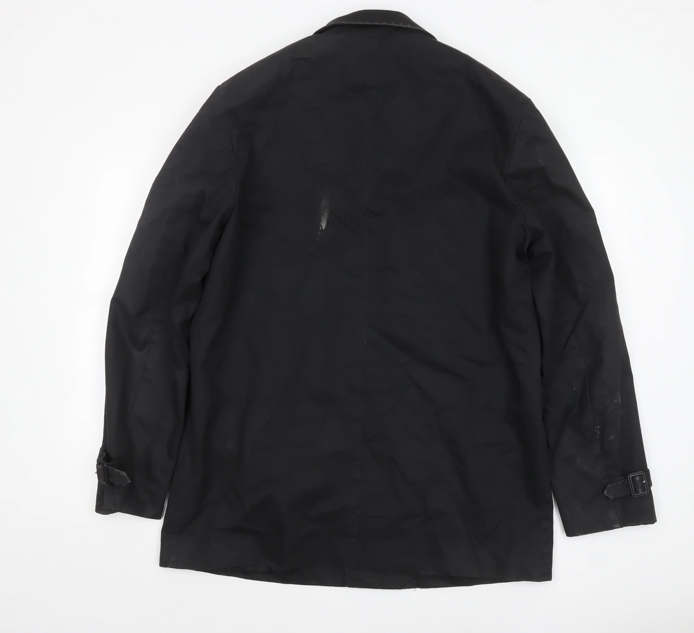 GAP Men's Black Cotton Overcoat XL Mid-Length Belted Trench Style - Image 3