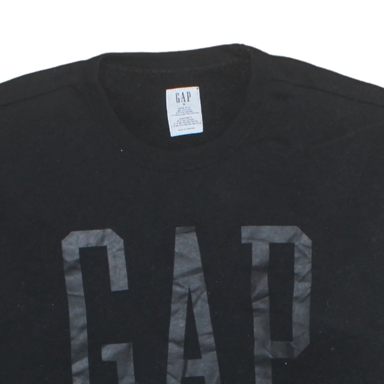 GAP Mens Black Crew Neck Logo Pullover Sweatshirt Size S - Image 7