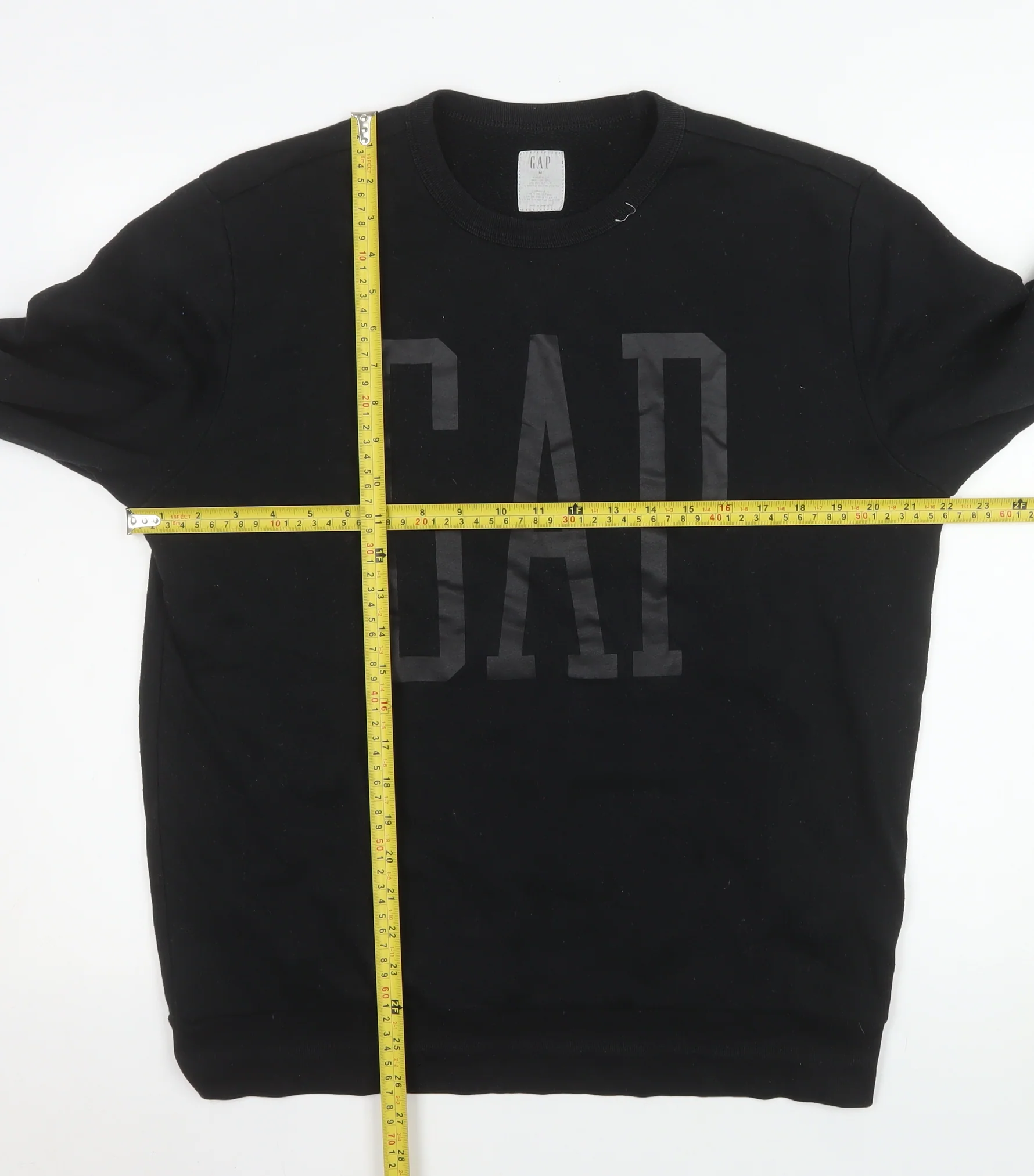 GAP Mens Black M Crew Neck Pullover Sweatshirt Cotton Blend - Image 2