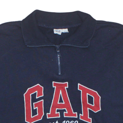 GAP Men's Blue 1/2 Zip Logo Sweatshirt Size S Fleece Pullover - Image 8