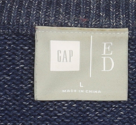 GAP Men's Blue Lightning Crew Neck Cotton Jumper Size L - Image 4