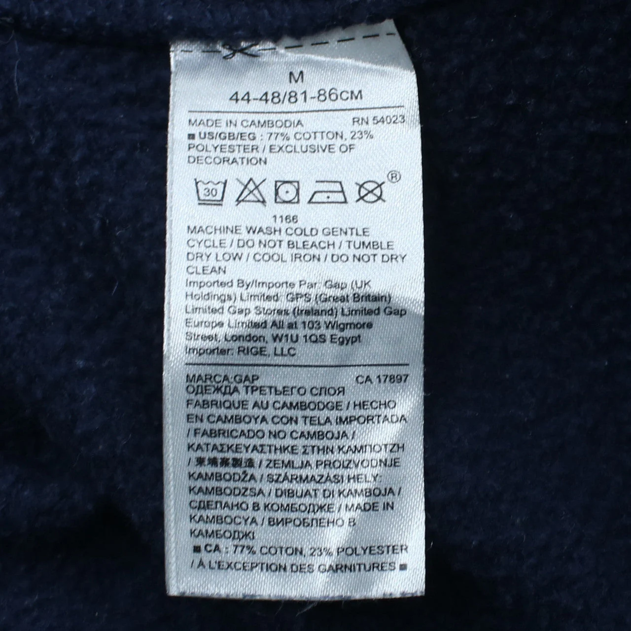 GAP Men's Blue Original Logo Pullover Sweatshirt Size M - Image 5