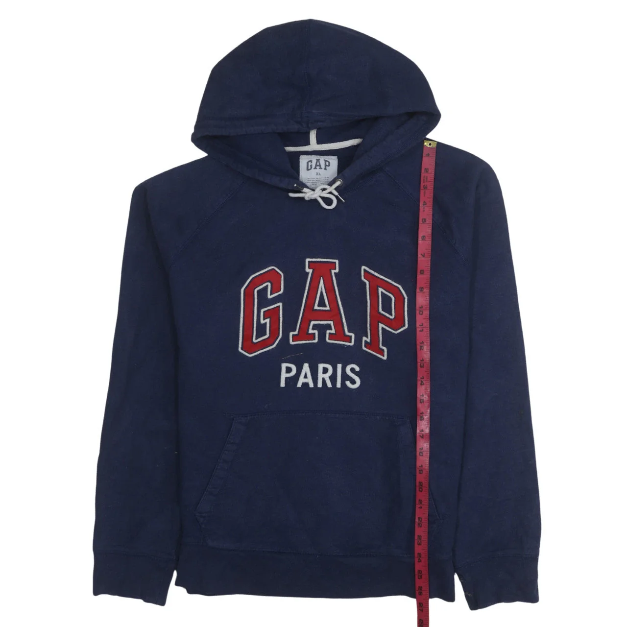 GAP Men's Blue Paris Pullover Hoodie XL Embroidered Logo Sweatshirt - Image 2
