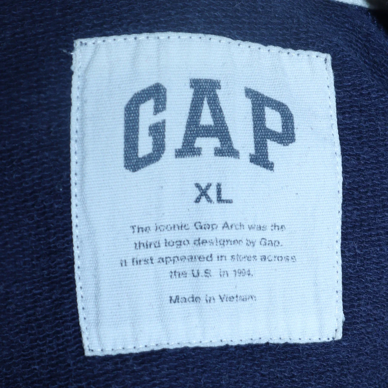 GAP Men's Blue Paris Pullover Hoodie XL Embroidered Logo Sweatshirt - Image 6