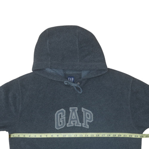 GAP Men's Blue Pullover Hoodie L Fleece Logo Sweatshirt - Image 2