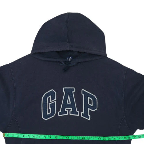 GAP Men's Blue Pullover Hoodie M Fleece Cotton Logo Sweatshirt - Image 3