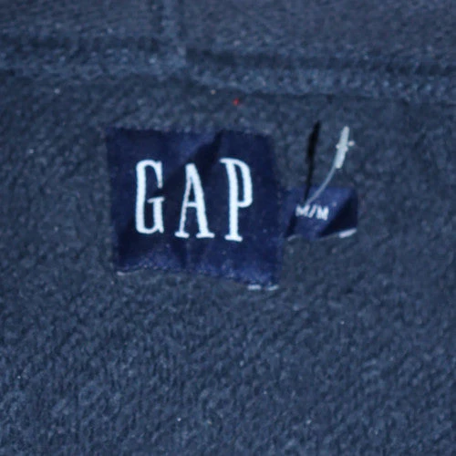 GAP Men's Blue Pullover Hoodie M Fleece Cotton Logo Sweatshirt - Image 6