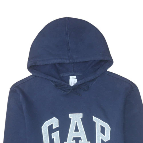 GAP Men's Blue Pullover Hoodie M Logo Fleece Sweatshirt - Image 8