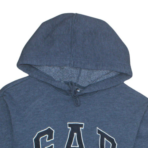 GAP Mens Blue Pullover Hoodie M Logo Fleece Sweatshirt - Image 7