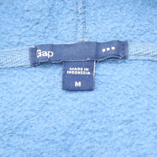 GAP Men's Blue Pullover Hoodie Medium Embroidered Logo Fleece - Image 5