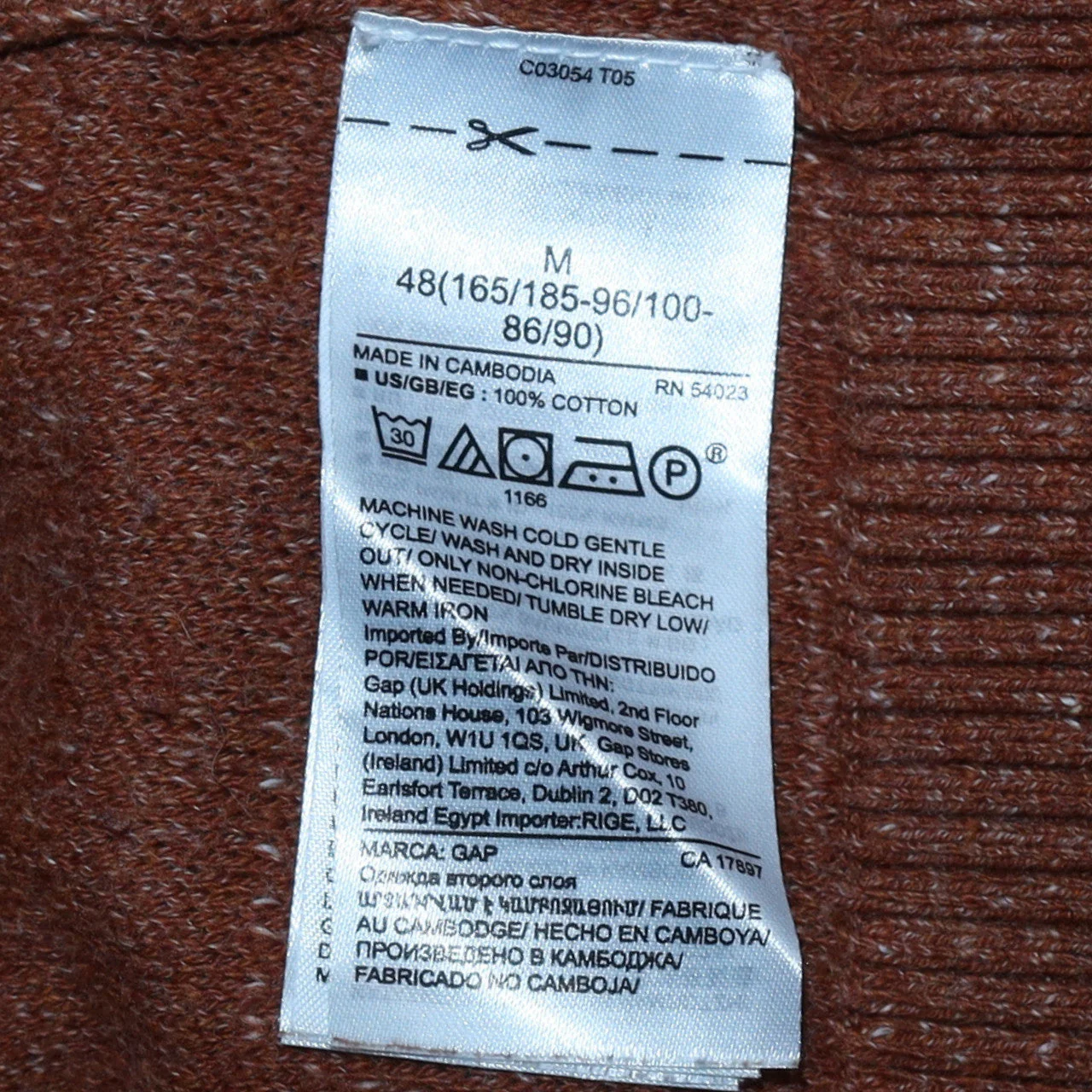 GAP Men's Brown Cotton Crew Neck Pullover Jumper Size M - Image 6