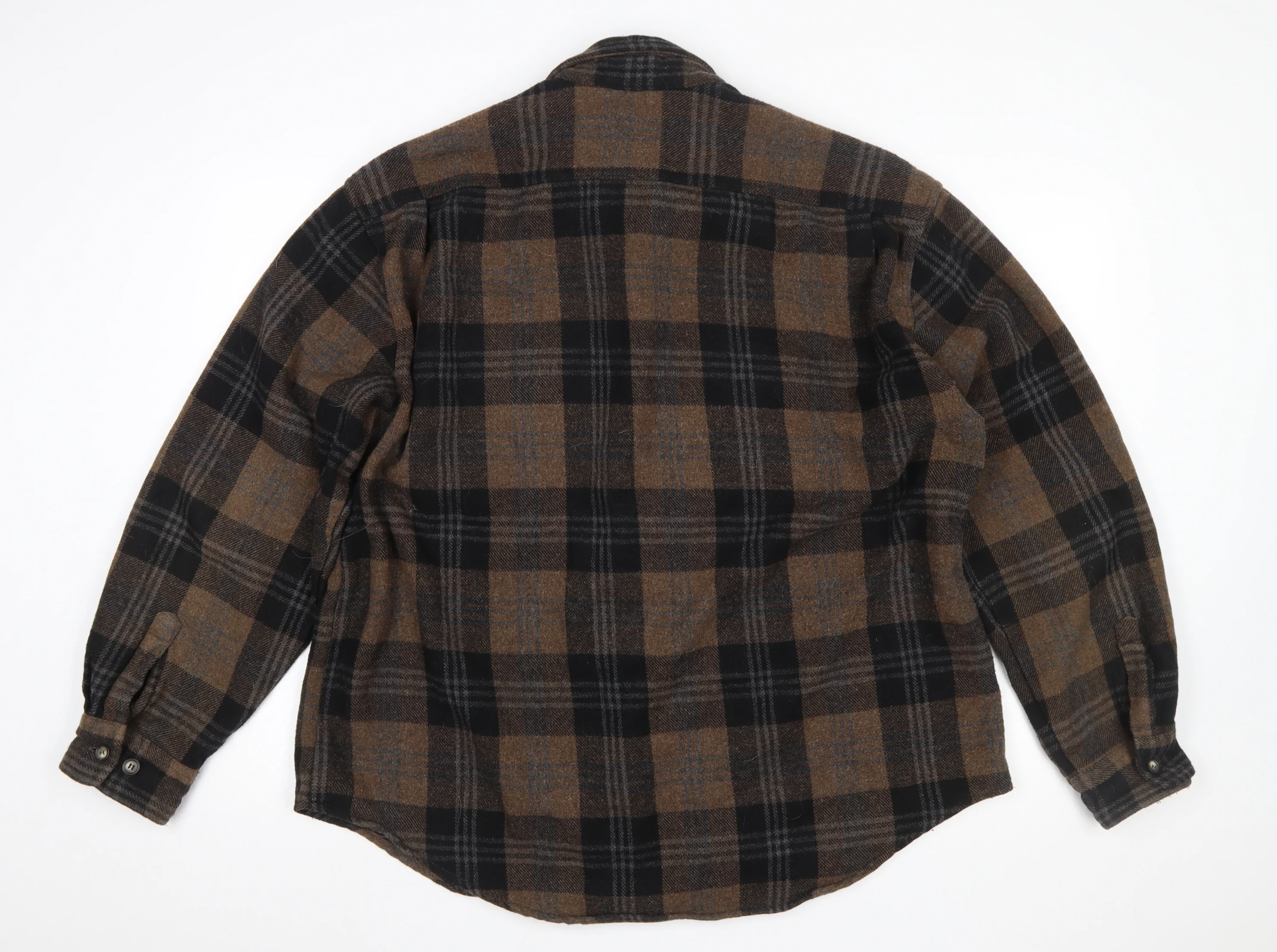 GAP Mens Brown Plaid Flannel Button-Up Long Sleeve Shirt XL - Image 3