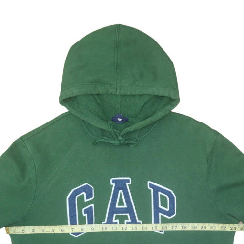 GAP Men's Green Pullover Hoodie L Logo Fleece Sweatshirt - Image 2