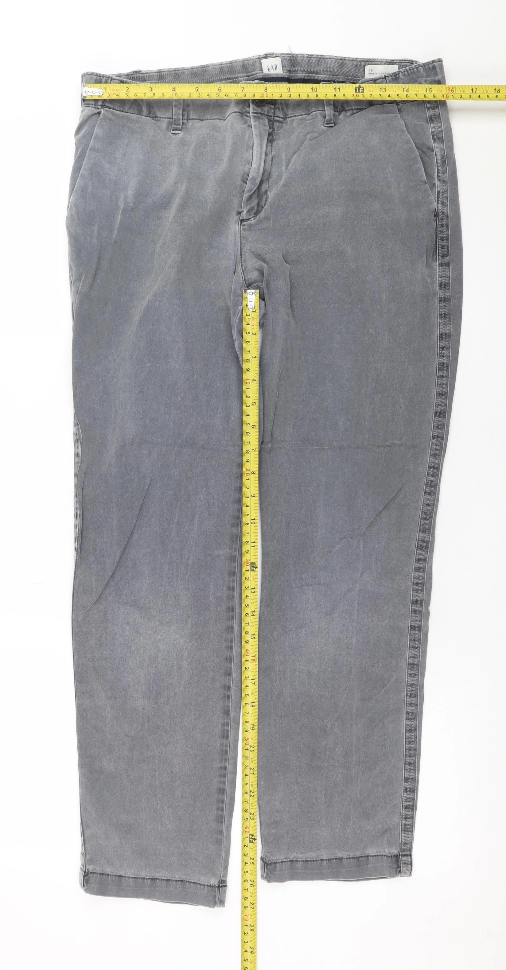 GAP Men's Grey Chino Trousers L Regular Fit Cotton Stretch - Image 2