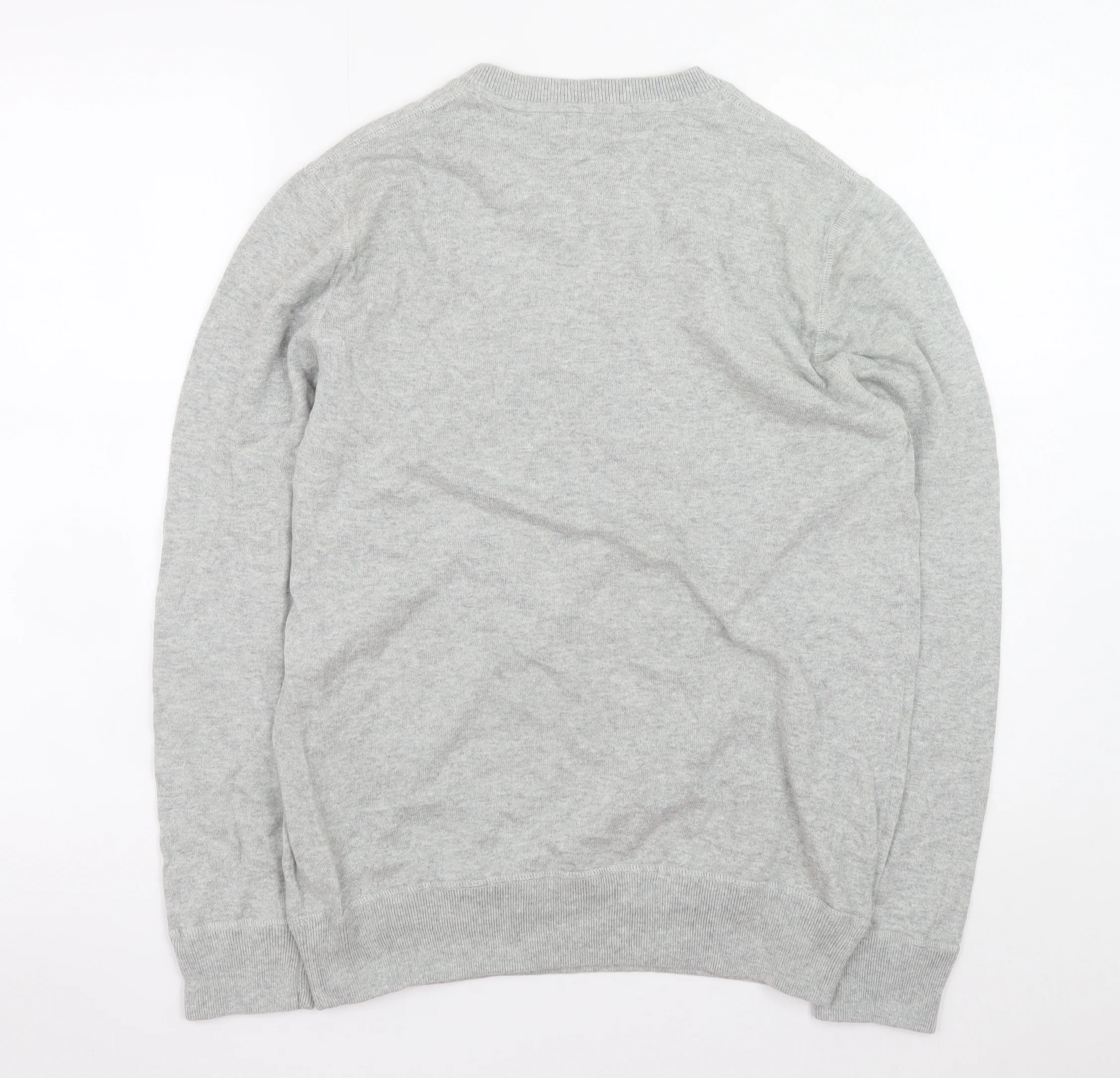 Gap Mens Grey Cotton Crew Neck Pullover Jumper Size M - Image 3
