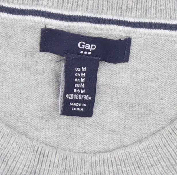 Gap Mens Grey Cotton Crew Neck Pullover Jumper Size M - Image 4
