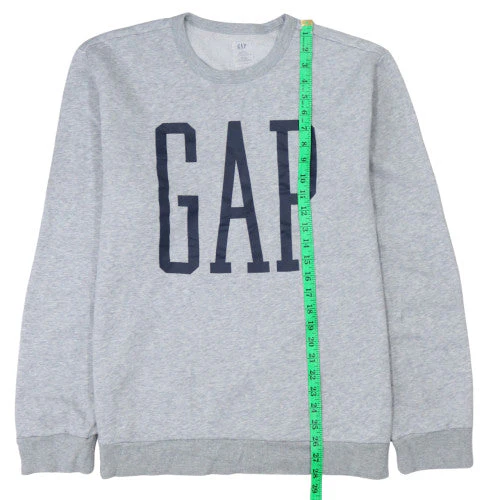 GAP Men's Grey Logo Crew Neck Sweatshirt L Classic Fit - Image 2