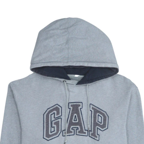 GAP Men's Grey Pullover Hoodie Small Cotton Logo Style - Image 8