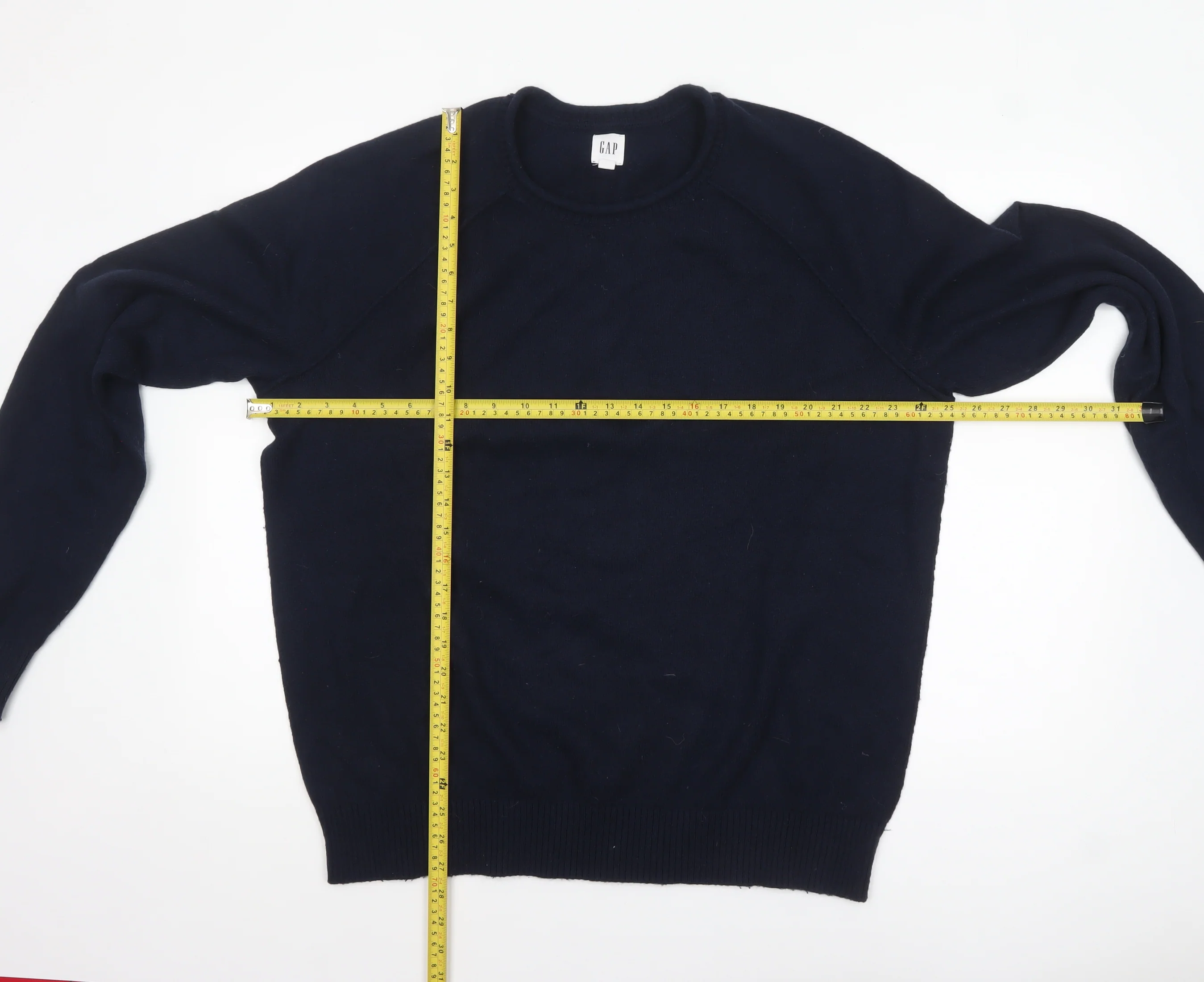 GAP Men's Navy Blue XL Crew Neck Wool Cotton Pullover Jumper - Image 2