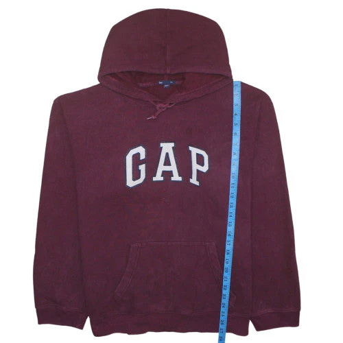 GAP Men's Red Pullover Hoodie L Fleece Logo Sweatshirt - Image 2