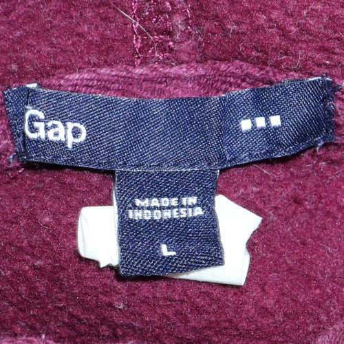 GAP Men's Red Pullover Hoodie L Fleece Logo Sweatshirt - Image 6