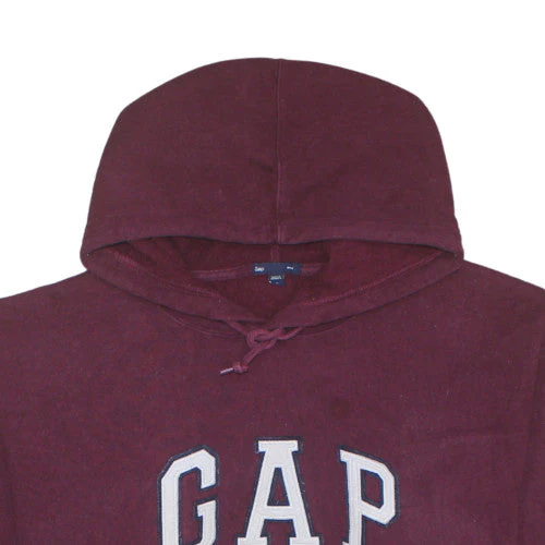 GAP Men's Red Pullover Hoodie L Fleece Logo Sweatshirt - Image 7