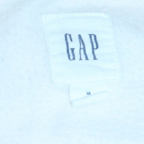 GAP Men's White Logo Pullover Sweatshirt M Regular Fit Fleece - Image 5