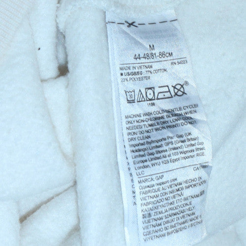 GAP Men's White Logo Pullover Sweatshirt M Regular Fit Fleece - Image 6