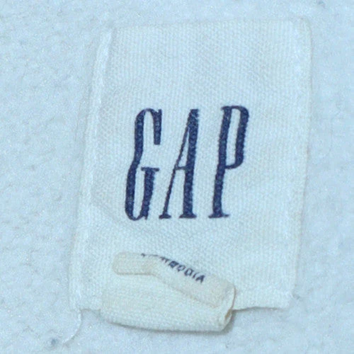 GAP Mens White Pullover Hoodie L Logo Fleece Sweatshirt - Image 5