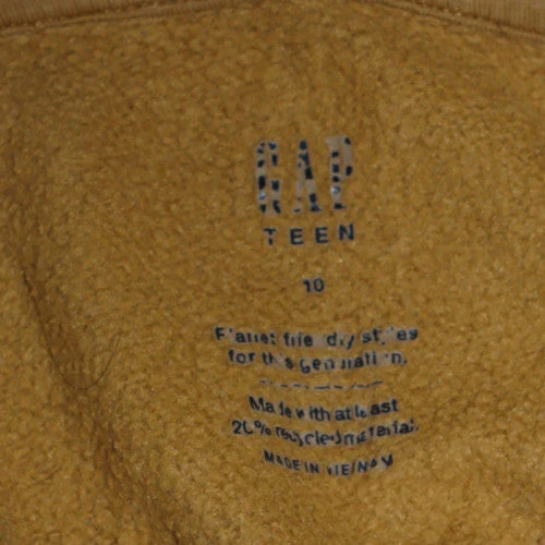 GAP Teens Brown Pullover Hoodie S Logo Fleece Sweatshirt - Image 6
