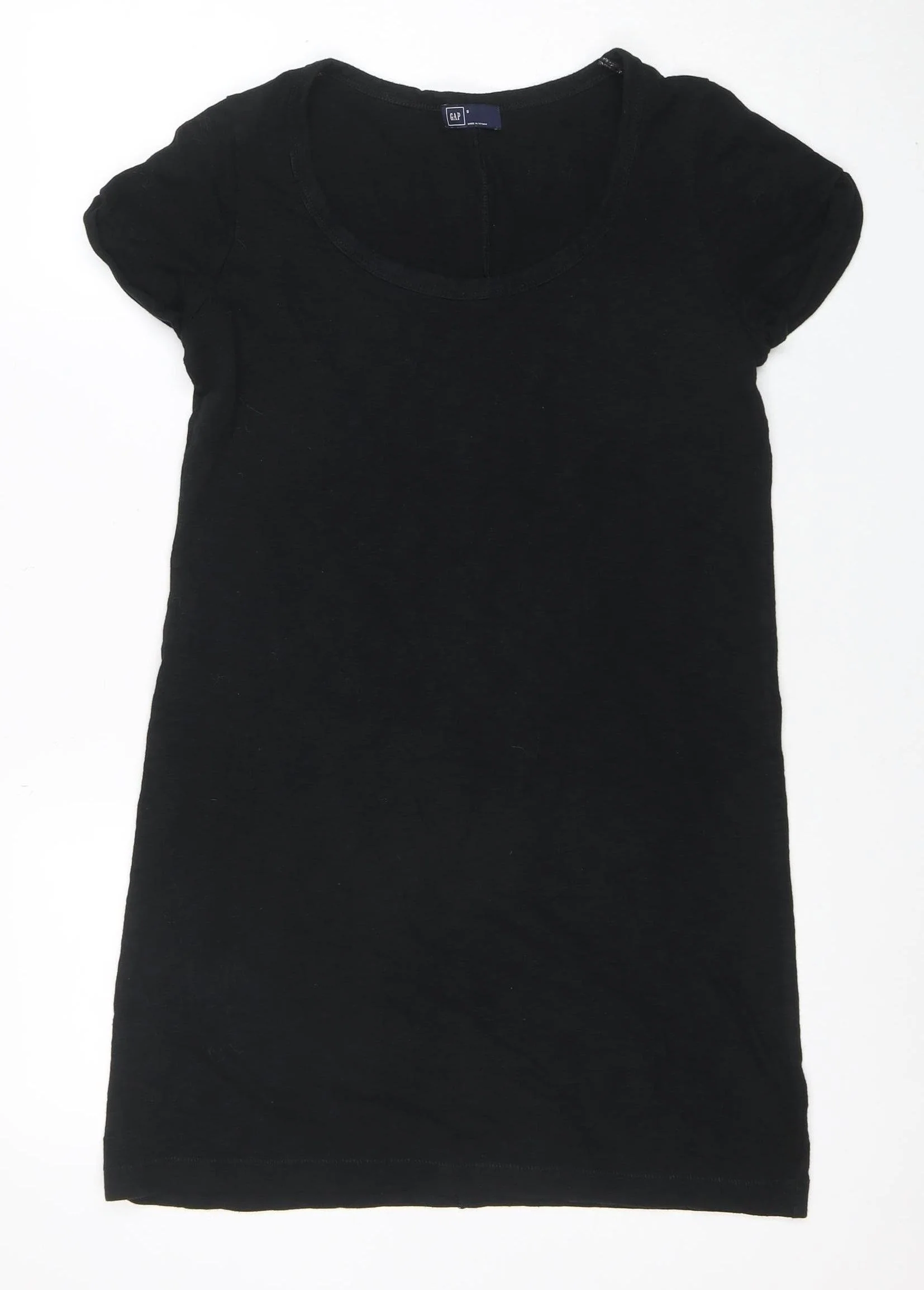 GAP Women Black Short Sleeve T-Shirt Dress Size S