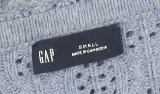 GAP Women Blue Knit Button V-Neck Cardigan Small - Image 4