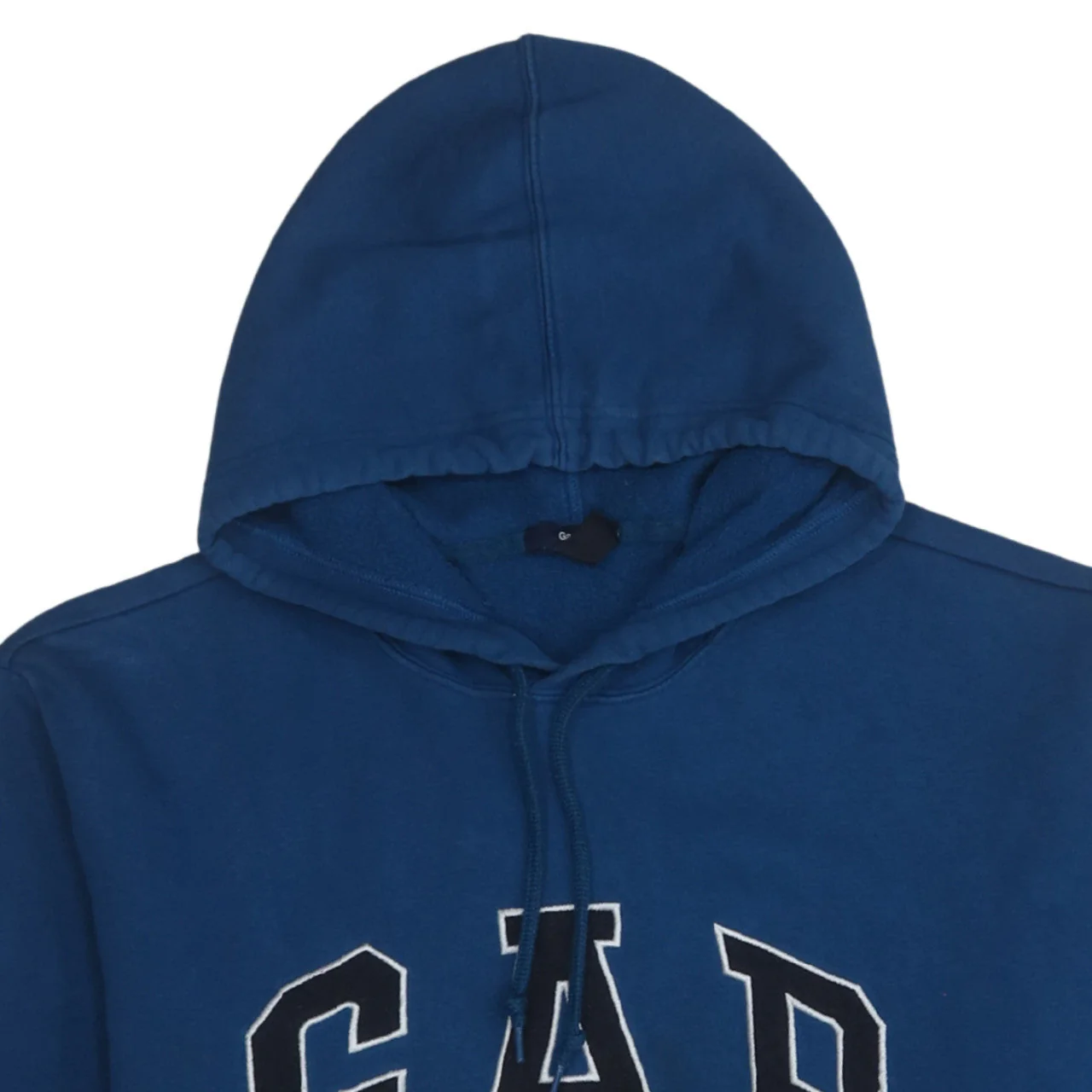 GAP Women Blue Pullover Hoodie XL Logo Embroidered Cotton Blend - Image 6