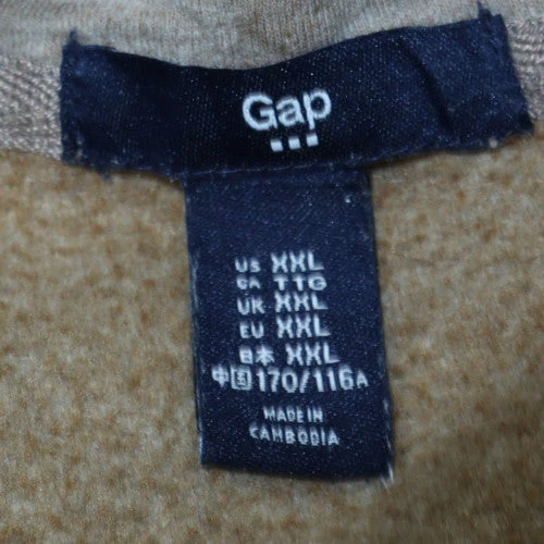 GAP Women Grey Full Zip Hoodie 2XL Logo Fleece Lined Casual - Image 5