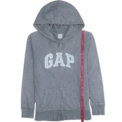 GAP Women Grey Full Zip Hoodie L Cotton Casual Sweatshirt - Image 3