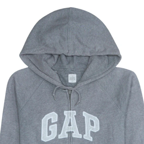 GAP Women Grey Full Zip Hoodie L Cotton Casual Sweatshirt - Image 8