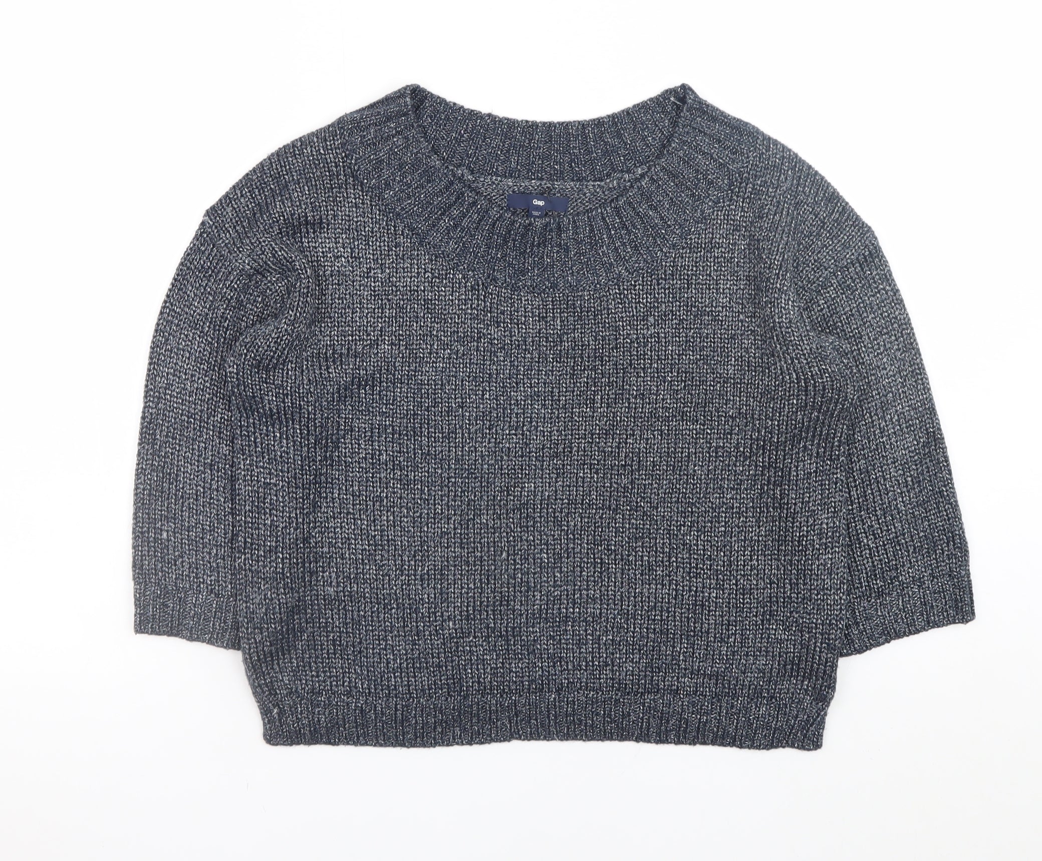Gap Women Grey Knit Crew Neck Pullover Jumper Size M Acrylic Blend