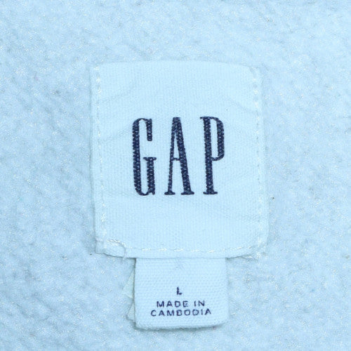 GAP Women Grey Logo Crew Neck Pullover Sweatshirt Size L - Image 5