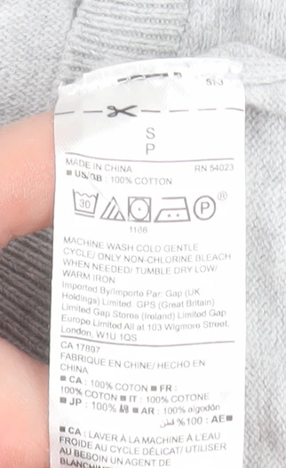 GAP Women Grey Love Cotton Jumper Size S Crew Neck Pullover - Image 5