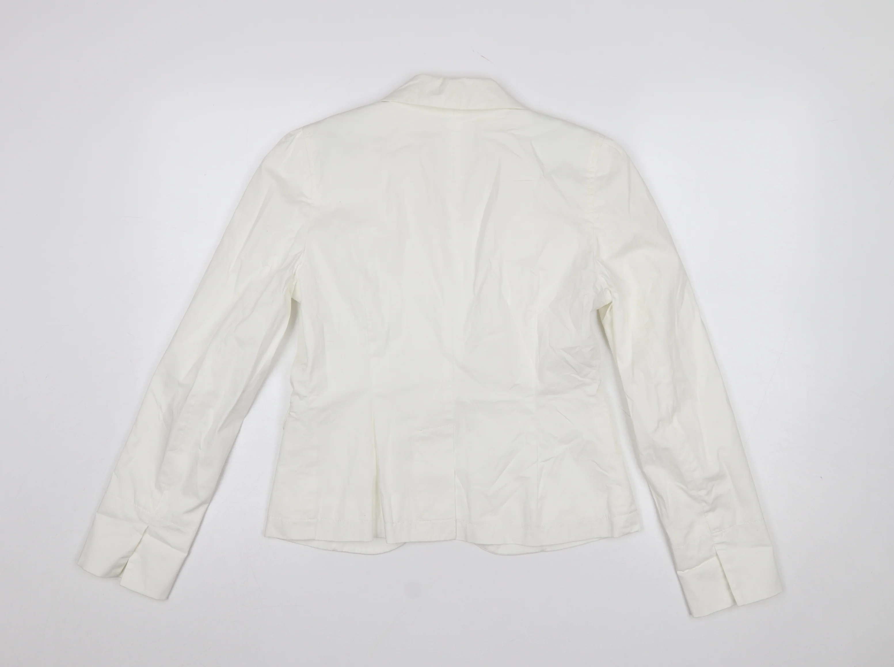 GAP Women Ivory Tailored One-Button Blazer UK 10 Cotton Blend - Image 3