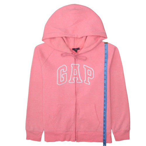 GAP Women Pink Full Zip Hoodie XL Cotton Blend Casual Sweatshirt - Image 3