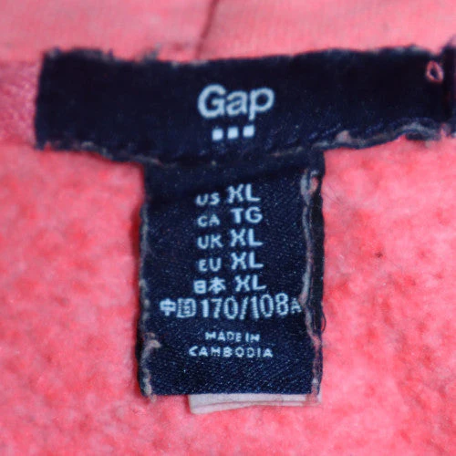 GAP Women Pink Full Zip Hoodie XL Cotton Blend Casual Sweatshirt - Image 5
