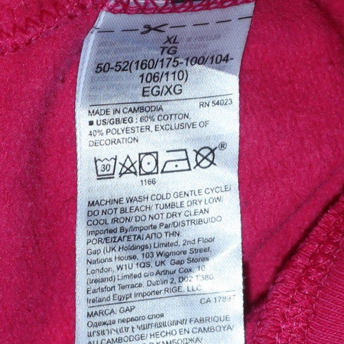 GAP Women Pink Full Zip Hoodie XL Cotton Blend Lined Sweatshirt - Image 6