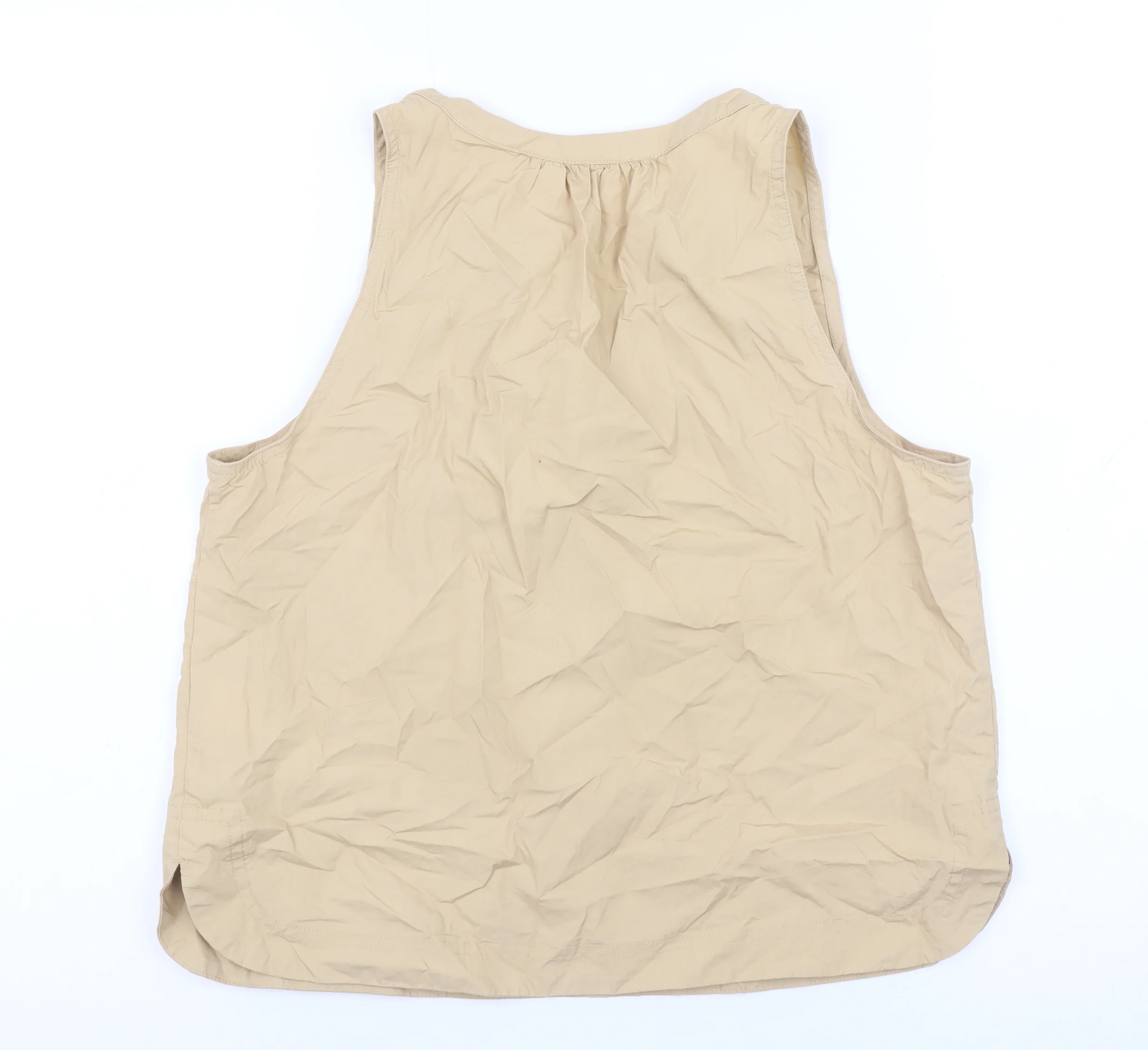 GAP Women’s Beige Sleeveless V-Neck Cotton Top XS Casual Summer - Image 3