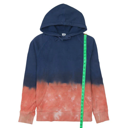 GAP Women’s Blue & Coral Tie-Dye Pullover Hoodie XS Cotton - Image 3
