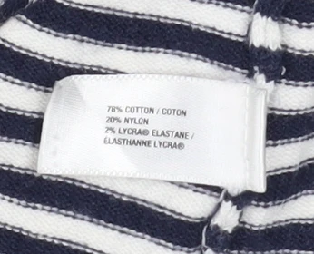 Gap Women’s Blue Striped Scoop Neck Cotton Knit Long Sleeve Jumper Size S - Image 5