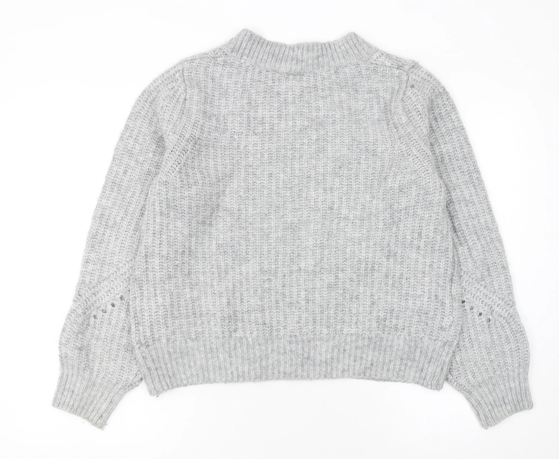 GAP Women’s Grey Chunky-Knit Crew Neck Pullover Jumper Size L - Image 3