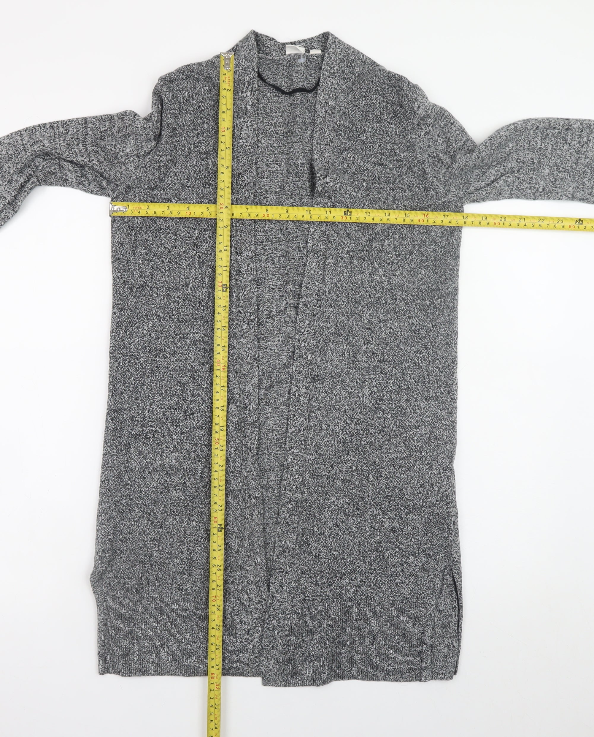 GAP Women’s Grey Cotton Open Knit Long Sleeve Cardigan XS - Image 2