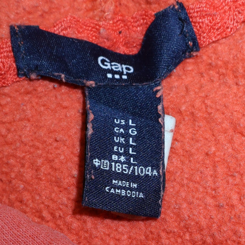 GAP Women’s Orange Pullover Hoodie L Logo Graphic Casual Fleece - Image 5